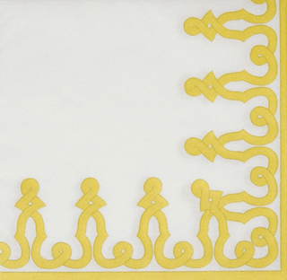 Caspari Dessin Passementerie Dijon Paper Linen Dinner Napkins - 12 Per Package 15645DG