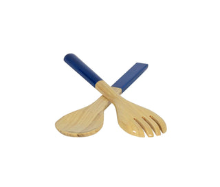 Albert L Punkt Lacquered Bamboo Salad Servers in Blue - 1 Pair 15669