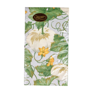 Caspari Heirloom Pumpkins Grey/White Guest Towel 15671G