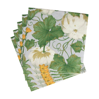 Caspari Heirloom Pumpkins Grey/White Napkin Luncheon 15671L