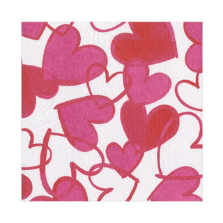 Caspari Painted Hearts Recycled Luncheon Napkins - 20 napkins per package 15681EL