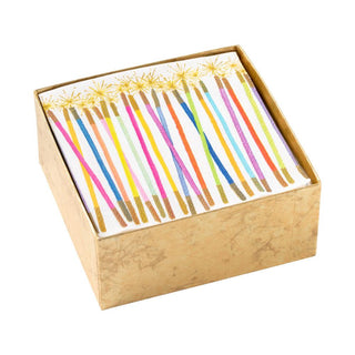 Caspari Candles White Multi  Napkin Box Cocktail - 40 per box 15830B