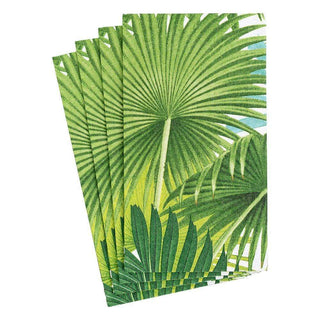Caspari Palm Fronds White Guest Towel 15860G