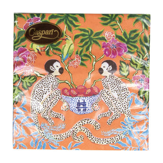 Caspari Monkeys Orange Napkin Luncheon 15921L