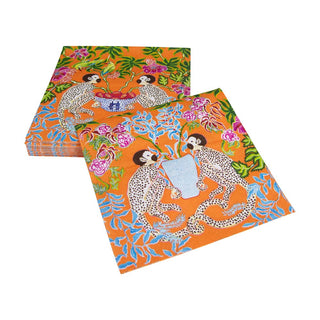 Caspari Monkeys Orange Napkin Luncheon 15921L