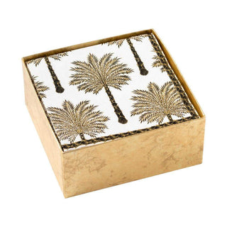 Caspari Grand Palms Black  Napkin Box Cocktail - 40 per box 15932B