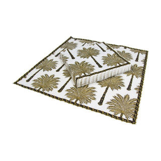 Caspari Grand Palms Black Napkin Luncheon 15932L