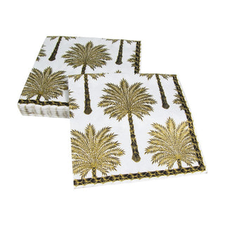 Caspari Grand Palms Black Napkin Luncheon 15932L