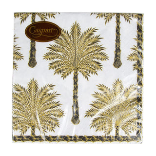 Caspari Grand Palms Black Napkin Luncheon 15932L