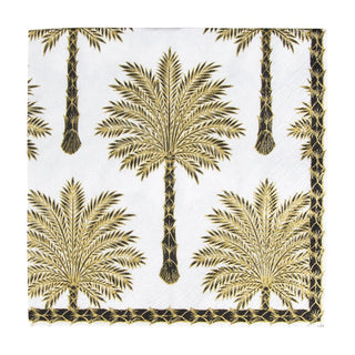 Caspari Grand Palms Black Napkin Luncheon 15932L