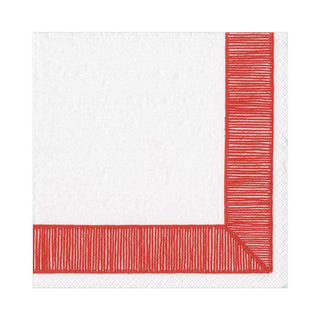 Caspari Ribbon Border Red Napkin Luncheon 15961L