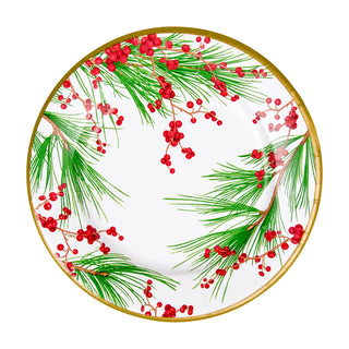 Caspari Berries And Pine Salad/Dessert Plates 15990SP