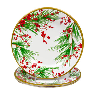 Caspari Berries And Pine Salad/Dessert Plates 15990SP