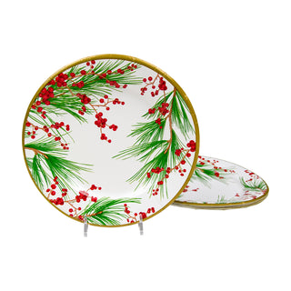 Caspari Berries And Pine Salad/Dessert Plates 15990SP