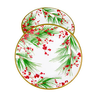 Caspari Berries And Pine Salad/Dessert Plates 15990SP