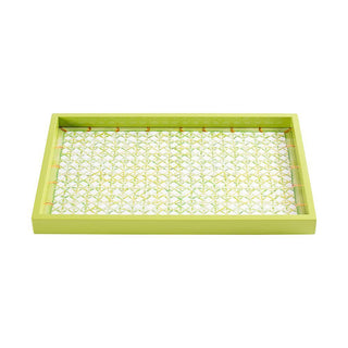 Trellis-Green Lacquer Sm Rect Tray-8 7/8 X 13 3/4