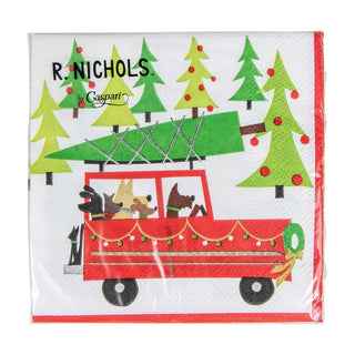 Caspari Doggy Tree Adventure Napkin Cocktail 16140C