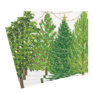 Caspari Christmas Trees With Lights Napkin Luncheon 16150L