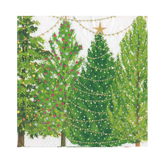 Caspari Christmas Trees With Lights Napkin Luncheon 16150L