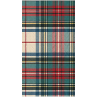 Caspari Dress Stewart Tartan Guest Towel 16220G