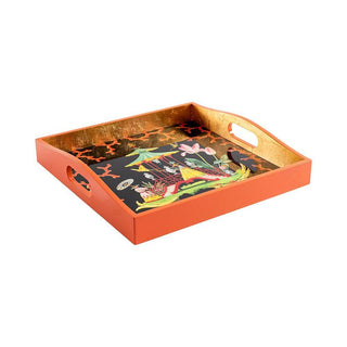 Caspari The Courtship Lacquer Square Tray-14X14 16310LQSQR