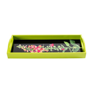Foxglove Fuchsia-Black Lacquer Bar Tray-20X8