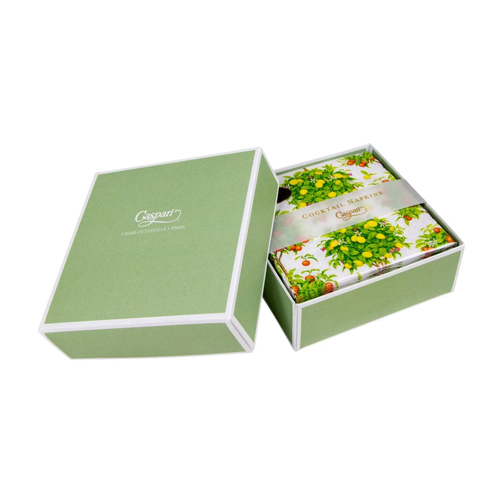 Caspari Citrus Topiaries Cocktail Napkins - Thumbnail 3