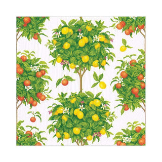 Caspari Citrus Topiaries White Napkin Luncheon 16380L