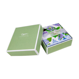 Caspari Hydrangeas And Porcelain  Napkin Box Cocktail - 40 per box 16400B