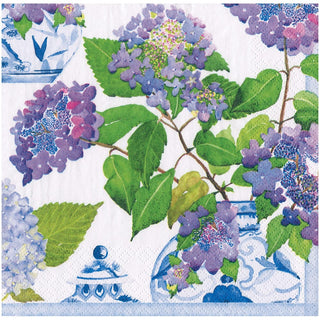 Caspari Hydrangeas And Porcelain Napkin Dinner 16400D