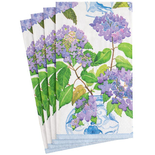 Caspari Hydrangeas And Porcelain Guest Towel 16400G