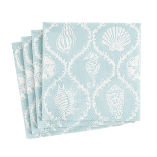 Caspari Seychelles Aqua Napkin Cocktail 16431C
