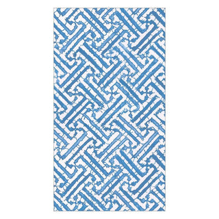 Caspari Fretwork Blue Guest Towel 16450G
