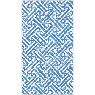 Caspari Fretwork Blue Guest Towel 16450G