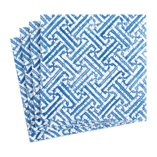 Caspari Fretwork Blue Napkin Luncheon 16450L