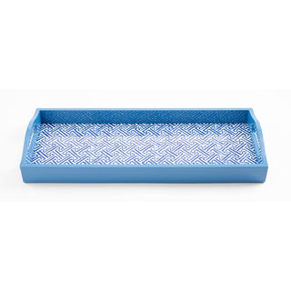 Caspari Fretwork Blue Lacquer Bar Tray-20X8 16450LQBAR