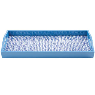 Caspari Fretwork Blue Lacquer Bar Tray-20X8 16450LQBAR
