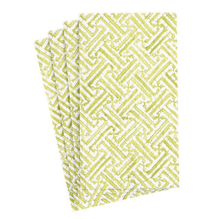Caspari Fretwork Moss Green Guest Towel 16451G