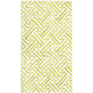 Caspari Fretwork Moss Green Guest Towel 16451G