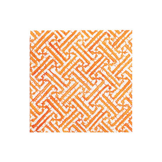Caspari Fretwork Orange Napkin Cocktail 16452C