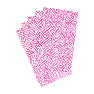 Caspari Fretwork Fuchsia Guest Towel - package of 15 16453G