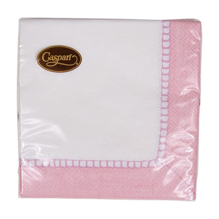 Caspari Linen Border Petal Pink Napkin Cocktail 16510C