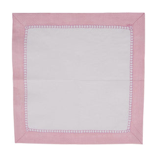 Caspari Linen Border Petal Pink Napkin Cocktail 16510C