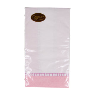Caspari Linen Border Petal Pink Guest Towel 16510G