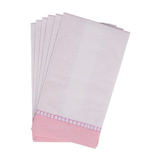Caspari Linen Border Petal Pink Guest Towel 16510G