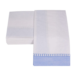 Caspari Linen Border Light Blue Guest Towel - 15 count 16511G