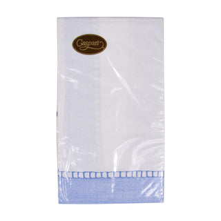 Caspari Linen Border Light Blue Guest Towel - 15 count 16511G