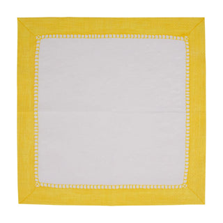 Caspari Linen Border Yellow Napkin Cocktail 16512C