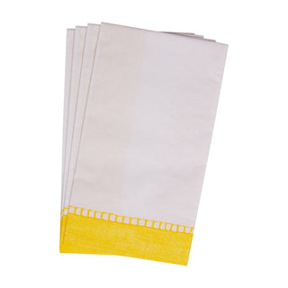 Caspari Linen Border Yellow Guest Towel 16512G