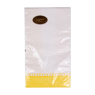 Caspari Linen Border Yellow Guest Towel 16512G